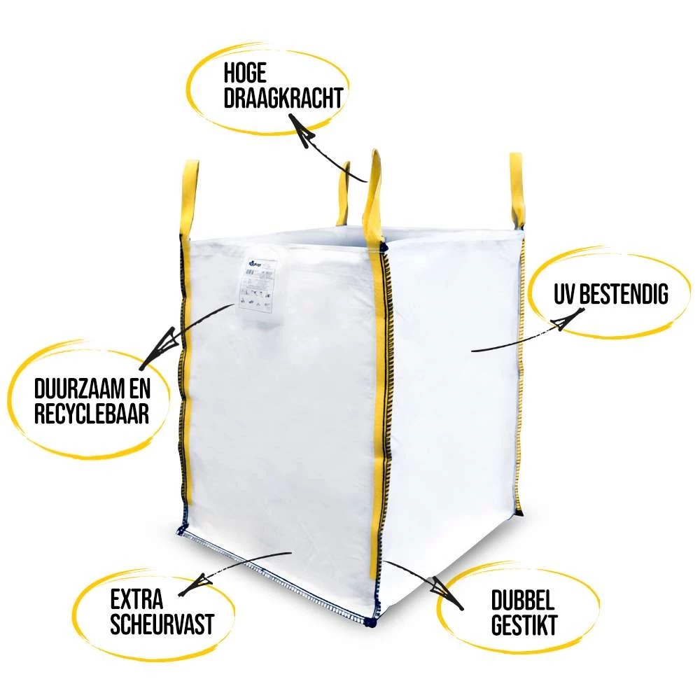 335x Big Bag 1m³ - 1500kg (90x90x110cm) 3 Big Bags voor afval