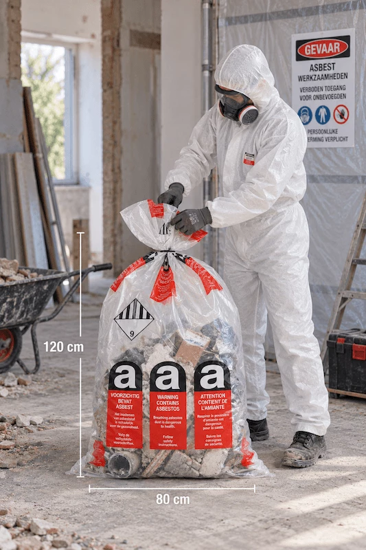 LDPE Doorzichtige Asbestzak (80x120cm) 2 LDPE Doorzichtige Asbestzak (80x120cm)